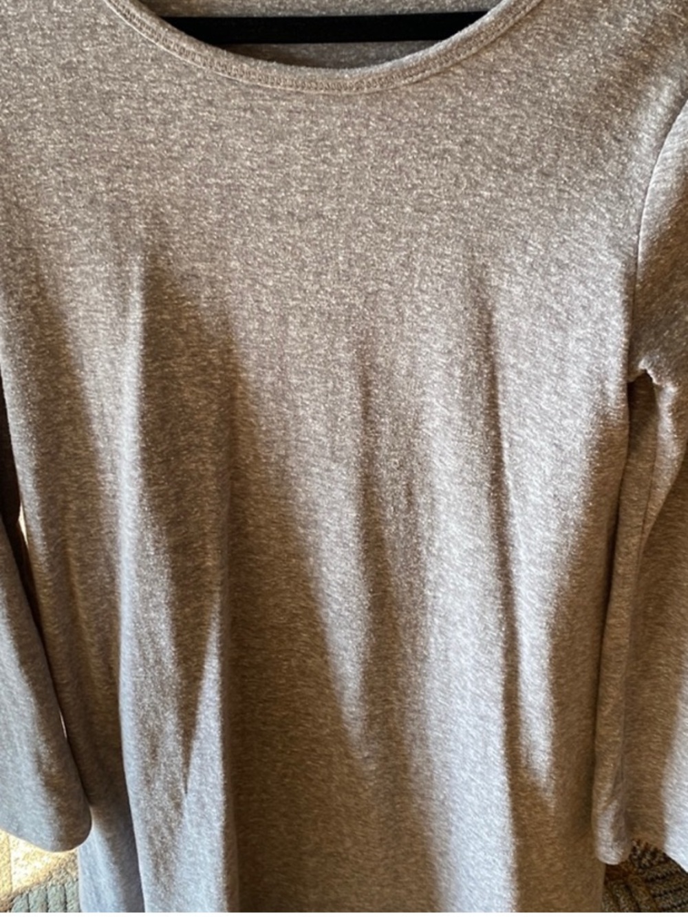 Z Supply Heathered Gray Long Sleeve Crewneck Dress